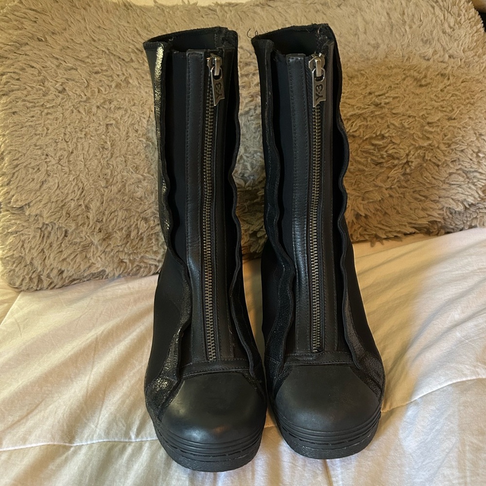 🎉 Host Pick 🎉 Y3 x Yohji Yamamoto Black Zippered Unisex Boots